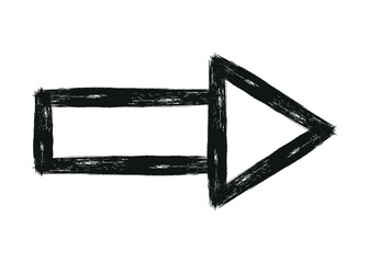 Hand-Drawn Arrow Clipart . Brush Stroke Right Arrow PNG . Grunge Sketch Direction Symbol for Logo, Infographic, or Design Projects