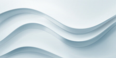 Smooth, flowing curves in shades of white and light blue, creating a serene atmosphere.