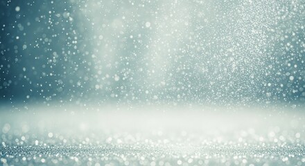 Obraz premium Sparkling silver and blue glitter background with shimmering particles and bokeh effect.