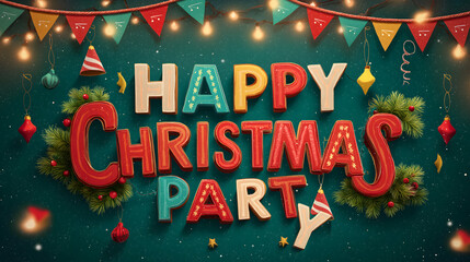 Vintage invitation for a Christmas party