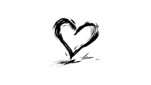 Simple one-line drawing of a child’s heart, symbolizing healing and unity for National Day for Truth and Reconciliation isolated on white background