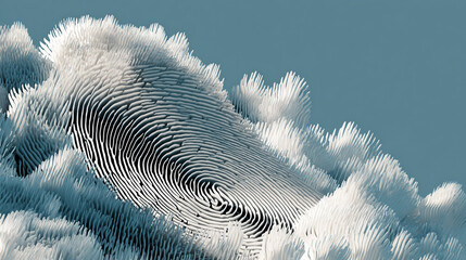 Biometric waveform tracing across translucent screen powder blue to silver gradient futuristic medical technology interface close-up data visualization high-tech healthcare concept