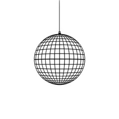 Fototapeta premium Retro disco ball outline for vibrant party flyers and event promo, vector graphic