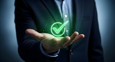 Successful Endeavors A Green Check Mark Symbolizing Completion and Achievement