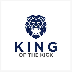Lion-Themed Logo King of the Kick, A Bold and Empowering Design Concept
