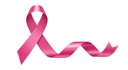 A simple pink ribbon, a symbol of awareness and support for breast cancer