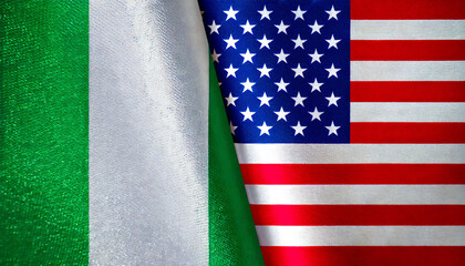 アメリカの国旗とナイジェリアの国旗(USA Flag & Nigeria flag.)
