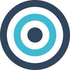 Blue target icon with bold circular rings