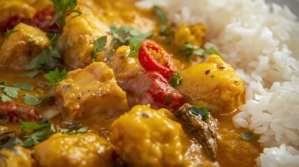 Creamy Curry with Chicken and Rice Dish