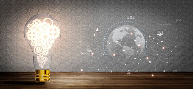 Global AI network showing connection between AI, global, and network elements across the digital world and data infrastructure Vouch