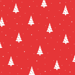 Vector Merry Christmas With Tree In Red Background