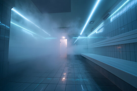 Sauna parowa z gęstą parą wodną &ndash; relaks, regeneracja i odprężenie w strefie wellness, tradycyjna łaźnia parowa sprzyjająca zdrowiu i oczyszczeniu organizmu