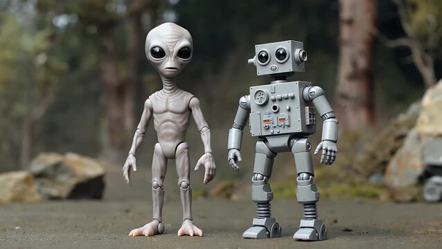 Digitally Created Representations of Frightening Pale-Colored Extraterrestrial Beings with Robotic