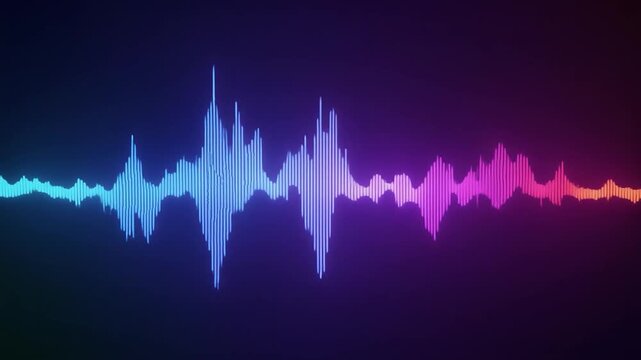 Watch as a 2D audio wave flows smoothly across the screen, with vibrant cosmic gradient colors.