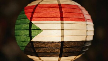 Sudan Flag Lantern Celebrating Sudanese Culture and Heritage with a Festive Symbol of Unity and Pride Represented in National Colors