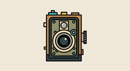 Fototapeta premium Vintage Camera Illustration: Retro Photography