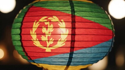 Eritrean Heritage A Lantern Glows with National Pride & Cultural Identity, Celebrates the Spirit of Eritrea with Red, Green, and Blue