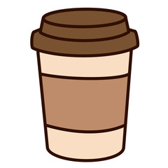 Cute Coffee Cup To Go Cartoon Illustration