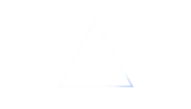 A stark white, outlined equilateral triangle centered on a solid black background