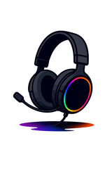 Vibrant Illuminated Gaming Headset with Microphone for Immersive Audio Experience and Clear Communication
