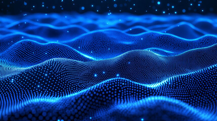 Digital technology dots form a seamless 3D pixel pattern with futuristic abstract design symbolizing innovation connectivity data flow and modern tech aesthetic in vibrant digital composition