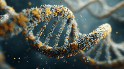 A glowing DNA double helix twisting in space symbolizes life genetic code scientific discovery and the blueprint of existence reflecting innovation evolution and the connection of all living beings