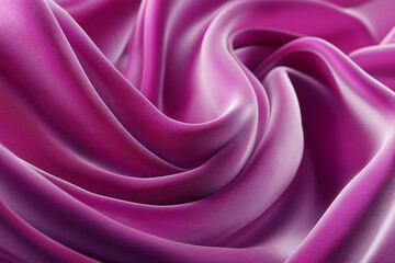 Fototapeta premium A detailed, close-up view of richly textured, flowing magenta-purple fabric folded into soft, velvety waves. It symbolizes luxury, comfort, elegance, and sensual fluidity.