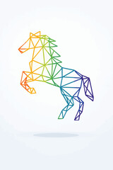 Low-Poly Rearing Horse – Abstract Gradient Vector