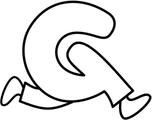 vector illustration  Letter g Foot