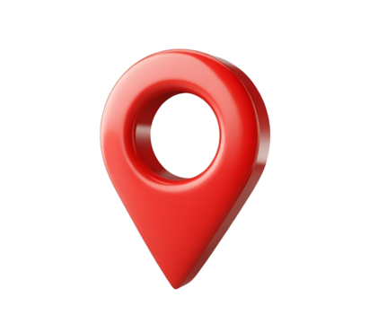 A shiny red pin for pinning the location of the delivery or telling the location of the coordinates,illustration 3d render