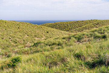 Volcanic Landscape in Cabo de Gata Natural Park under sunset Light, Almeria, Spain