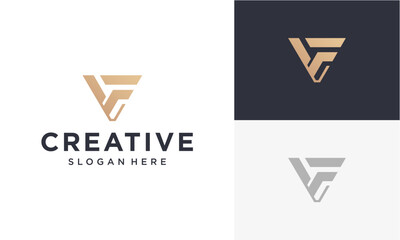 vector logo of initials VF