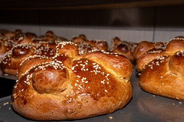 Pan de muerto baking for day of the dead celebration