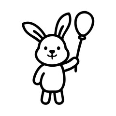 Adorable bunny with balloon