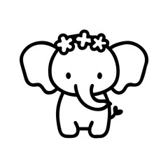 Cute baby elephant with flower crown