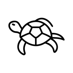 Obraz premium Simple line drawing of a sea turtle