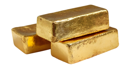 Stacked shiny gold bars against a dark background
