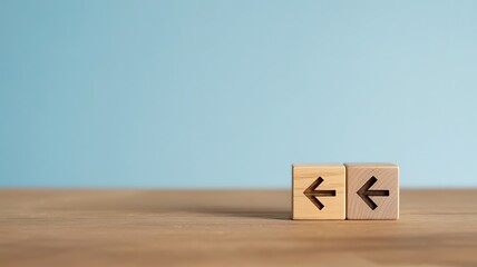 Illustrating the essence of critical decisions and future direction, these wooden blocks signify diverse options, choices, and the path one might choose to take next