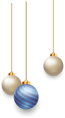 Blue Christmas Hanging ball Decorative PNG 