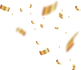 Golden Scattered Confetti Decorative PNG