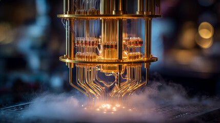 Glowing Core of Quantum Computer Dilution Refrigerator: Futuristic Technology and Cryogenic Energy