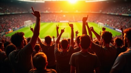 Soccer Fans Cheering At Stadium During Game