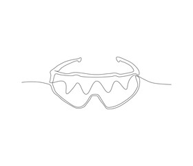 One continuous line drawing of eyeglasses. single line of glases. illustration of sunglasses. editable outline