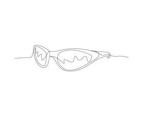 One continuous line drawing of eyeglasses. single line of glases. illustration of sunglasses. editable outline