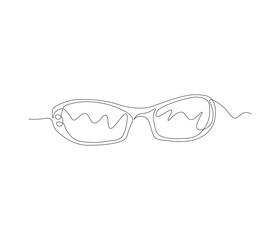 One continuous line drawing of eyeglasses. single line of glases. illustration of sunglasses. editable outline