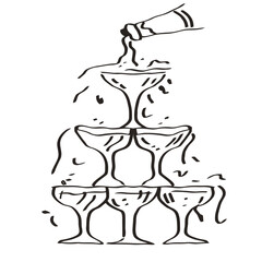 New Year’s Champagne Clipart, Party Celebration Elements, Festive Toast, Glitter Gold, Champagne Bottle Clipart, New Year’s Eve Toast, Sparkling Celebration, Gold Decoration