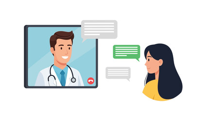 Doctor Consults Patient Via Telemedicine, Offering Convenient Healthcare Solutions and Virtual Support Through Online Video Call Appointments and Digital Communication