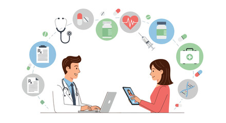 Doctor Consults with Patient via Telemedicine, Offering Modern Healthcare Solutions and Medical Advice, Enhancing Patient Care and Promoting Wellness