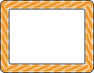 Decorative rectangular frame featuring an intricate Celtic knot pattern in golden brown and black outline. Perfect for certificates, invitations, greeting cards, or decorative print designs.