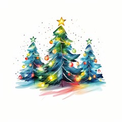 the AI Image Generator, Beautifully Decorated Christmas Tree with Snow